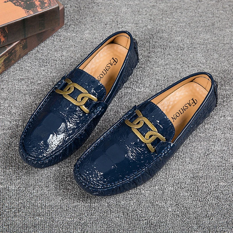 

2023 luxury brand designer silver shoes driving gents mens crocodile leather loafers casual natural genuine striped big size 48
