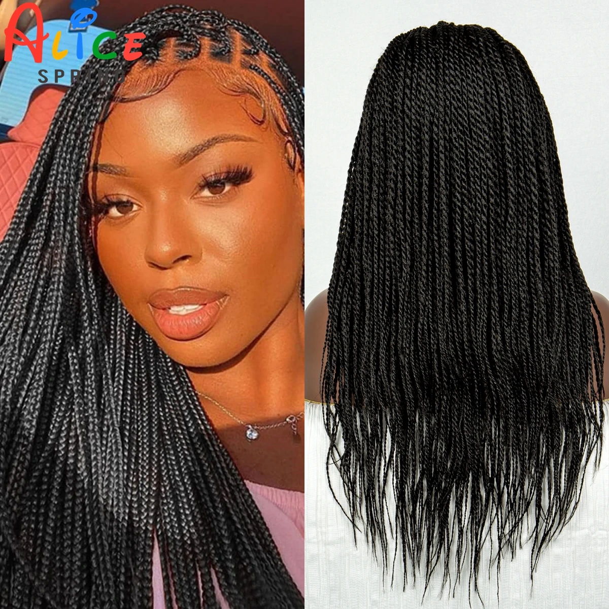 

13x3 HD Synthetic Lace Front Box Braided Wigs for Black Women Knotless Box Straight Braid Wig With Baby Hair Cornrow Braid Wigs