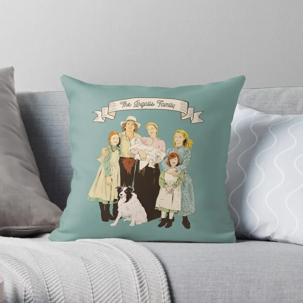 

Colorful The Ingalls family in the Little house on the prairie Throw Pillow Pillow Case Polyester Home Decora Pillowcases