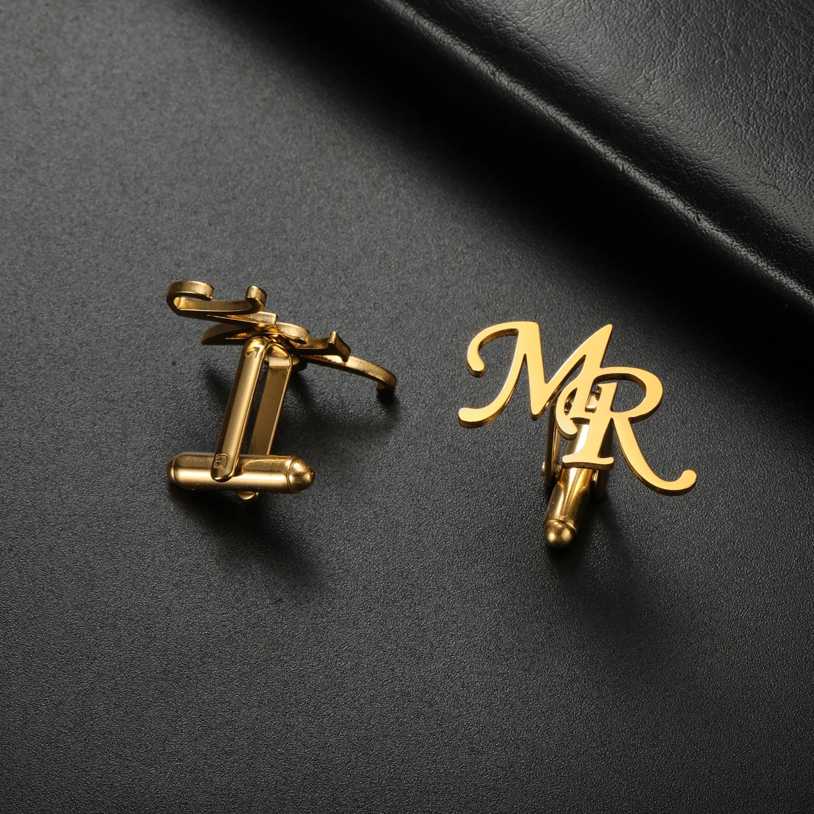 Mens Cufflinks 2pcs Custom Initials Letter for Skyrim Suit