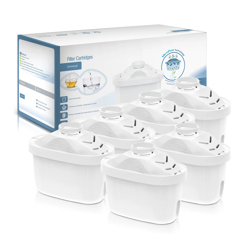 6PCS replacemen water filters, Descaling / Dechlorination, fit for most water filter pitcher, replacemen filter