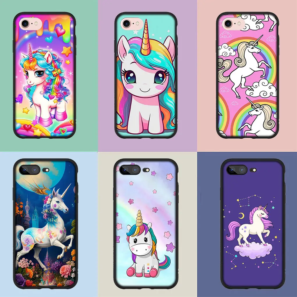 Whimsical Unicorn Cartoon Horse Soft Silicone Phone Case