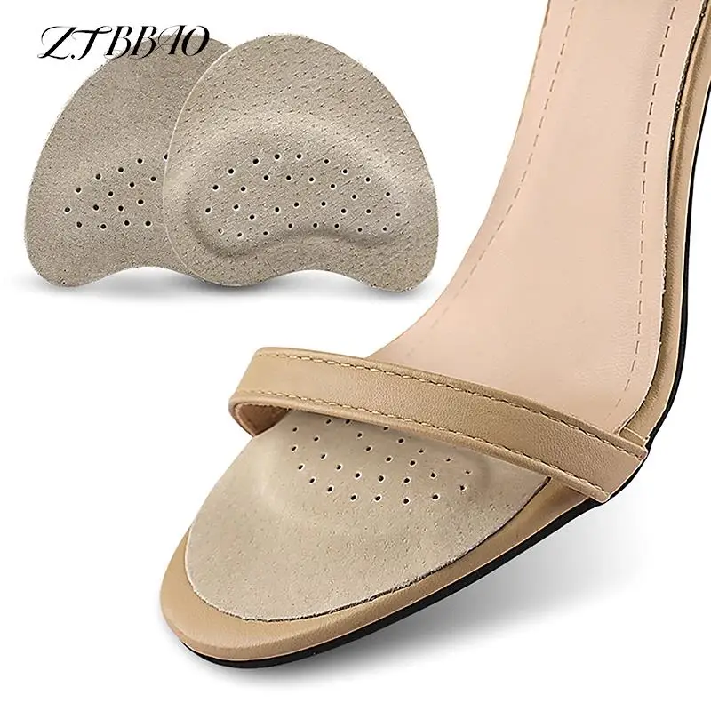 

1Pair Leather Forefoot Pad Sandals Anti-slip Sticker Women High Heels Pain Relief Insert Insoles Toe Cushion Foot Care Shoes Pad