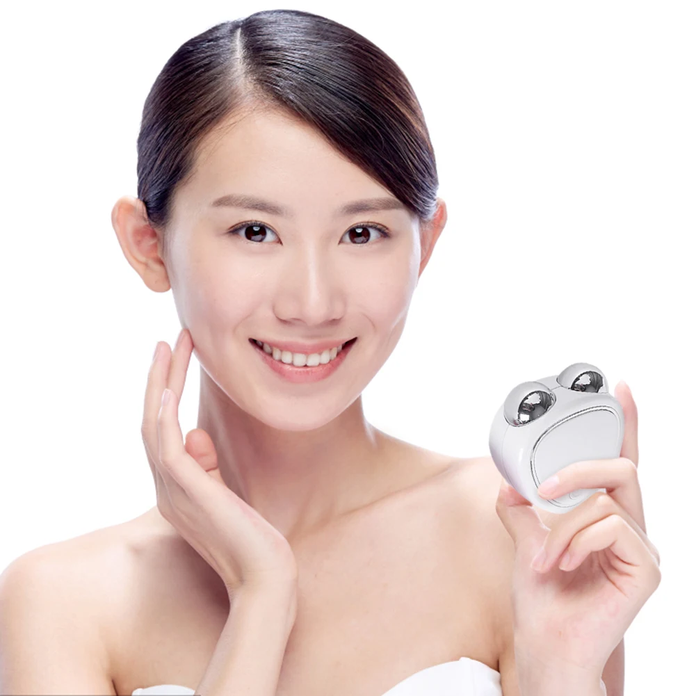 Ems Micro-current Beauty Instrument Lifting Firming Rf Double Roller Massager Wrinkle Remover Rejuvenation Skin Care Tools