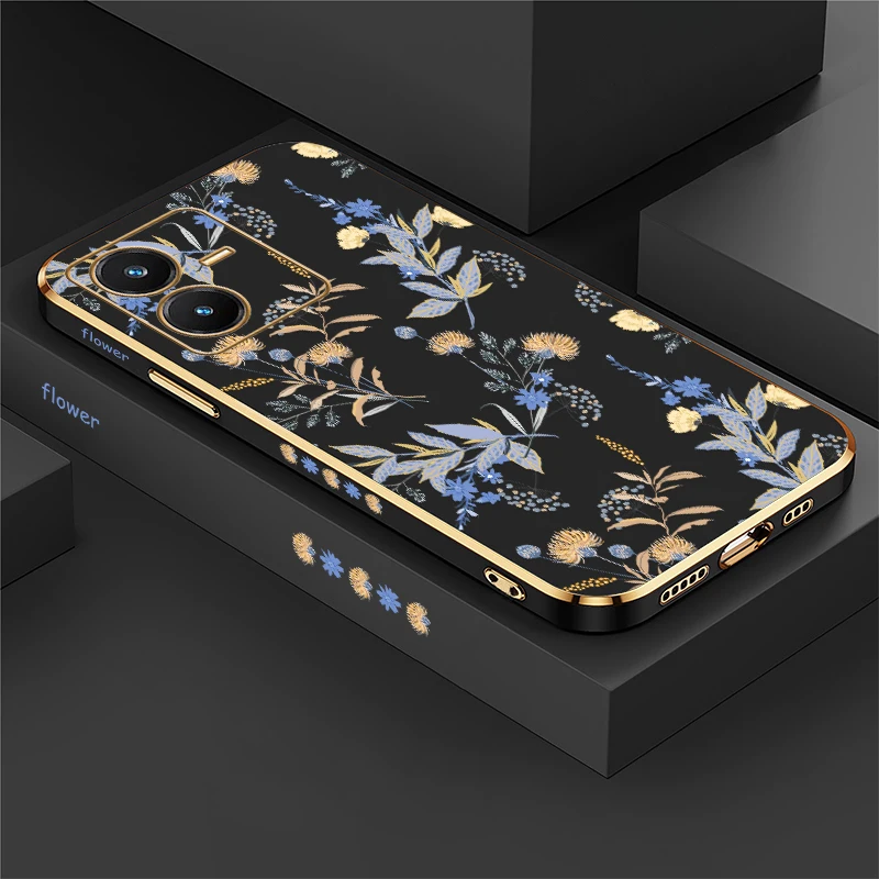 Soft Plating Leaves Pattern Shockproof Phone Case