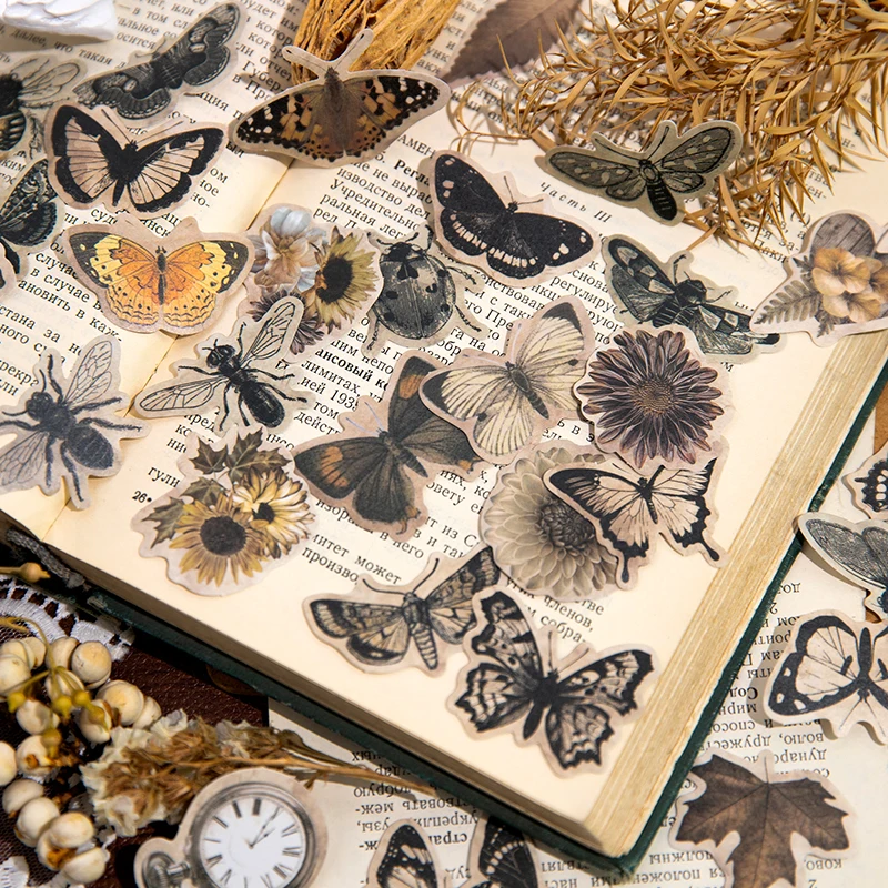 20pcs Vintage Butterfly Hollow Decor Material Paper Creative DIY Junk Journal Collage Stationery Scrapbooking Paper Material 3