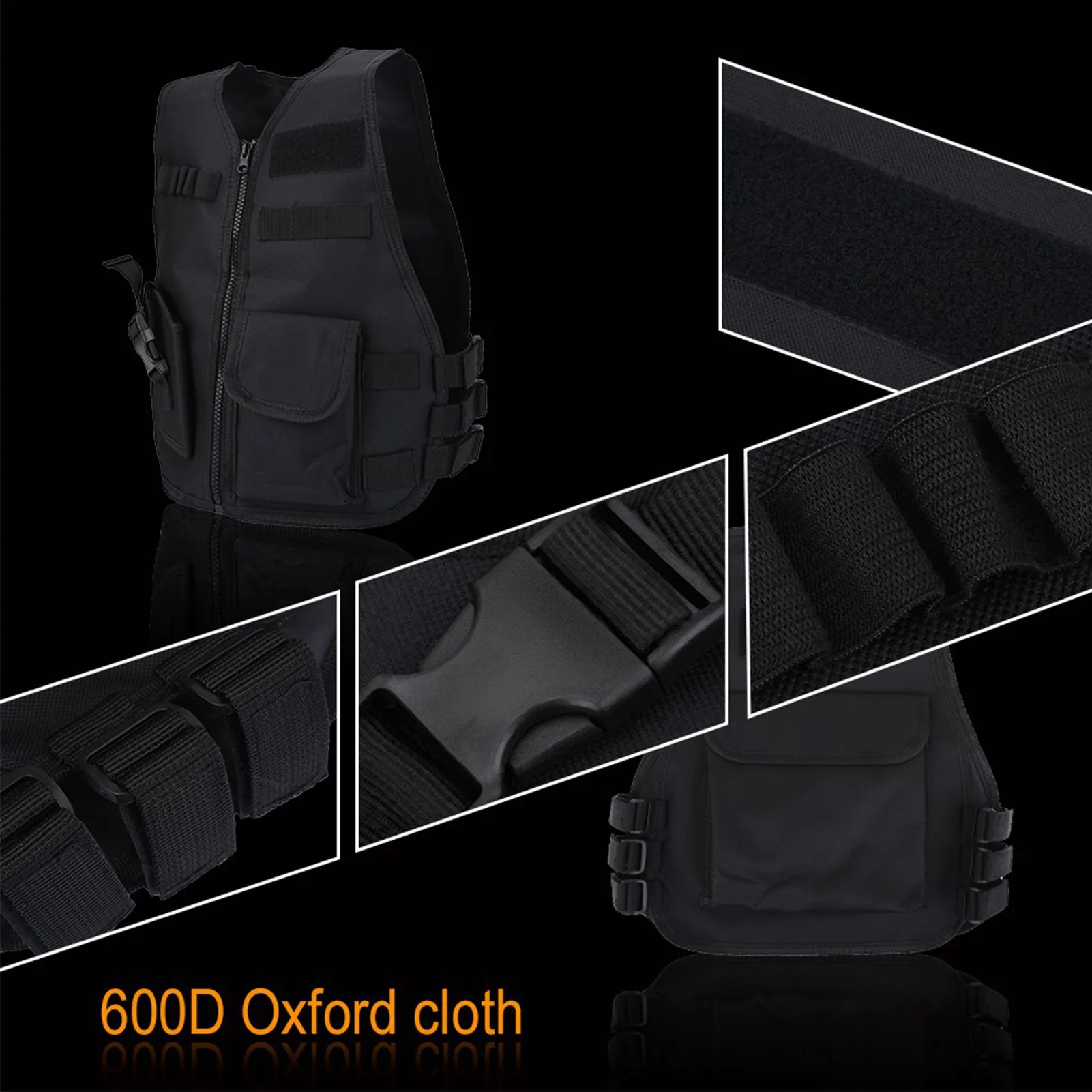 Boys Vest Kid Adjustable Vest Tactic Vest Breathable Children Kids Vest Protective Waistcoat for Outdoor Hunting  Games - 5