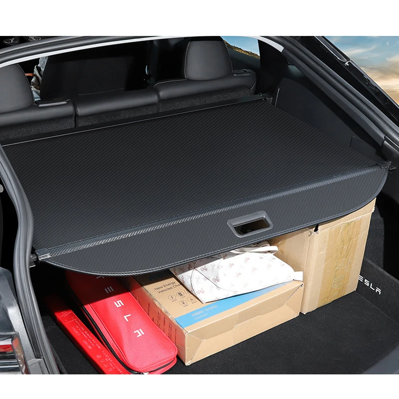 Trunk Cargo Cover For Tesla Model Y 2022 2023 Germany USA CN Security  Shield Rear Luggage Carrier Curtain Retractable Partition