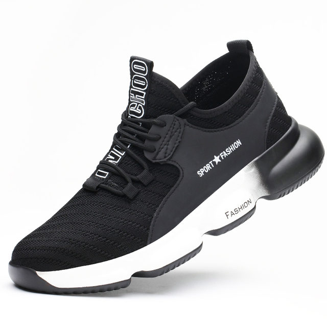 Breathable Work Security Boots Lightweight Steel Toe Cap Protective Sneakers Sport Safety Shoes Casual Shoes for Men