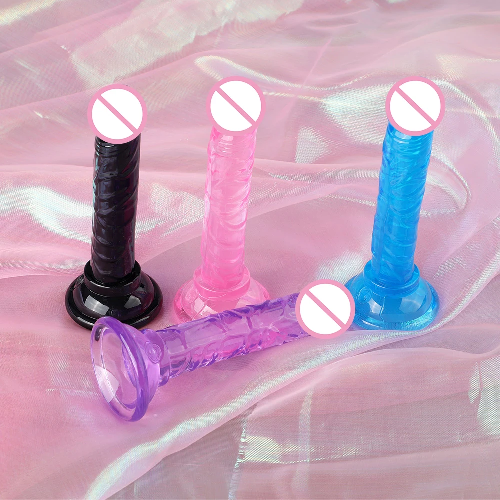 Realistic 14cm Dildo with Suction Cup Pink Blue Black Purple Anal Butt Plug Sex Toys for Beginner Women Girls 18+ sex toys