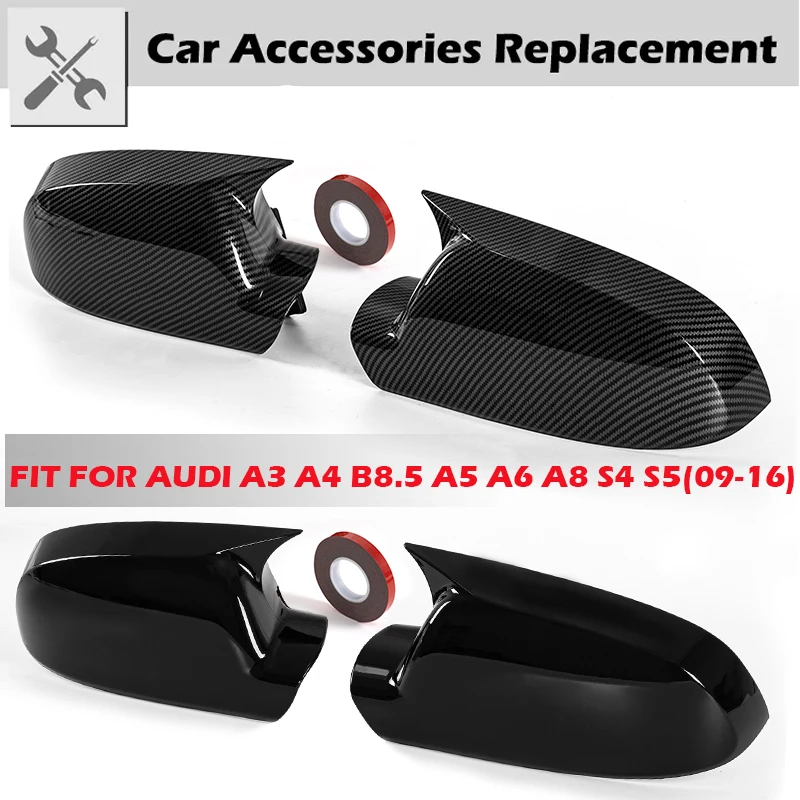 1 Pair Rearview Mirror Cover For Audi A3 S3 Q3 13-16 A4 B8 A5 B8.5 A6L A8L RS6 Side Wing Mirror Cap Case Trim Car Accessories