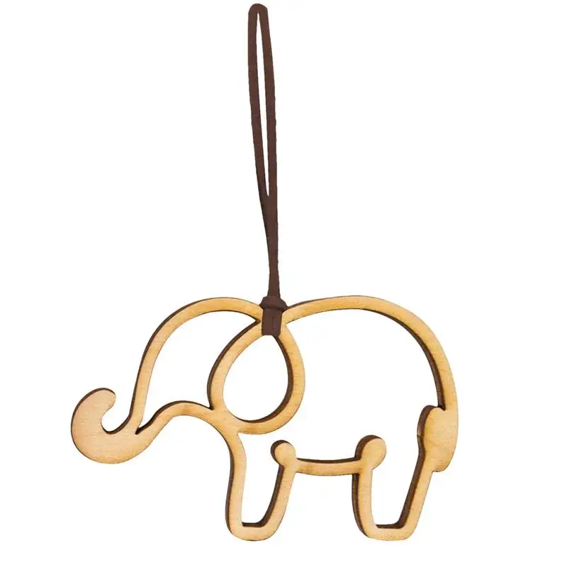 

Elephant Christmas Ornaments Wood Elephant Pendant Hang Ornament Wood Car Mirror Decor Elephant Hang Decorations For Living Room