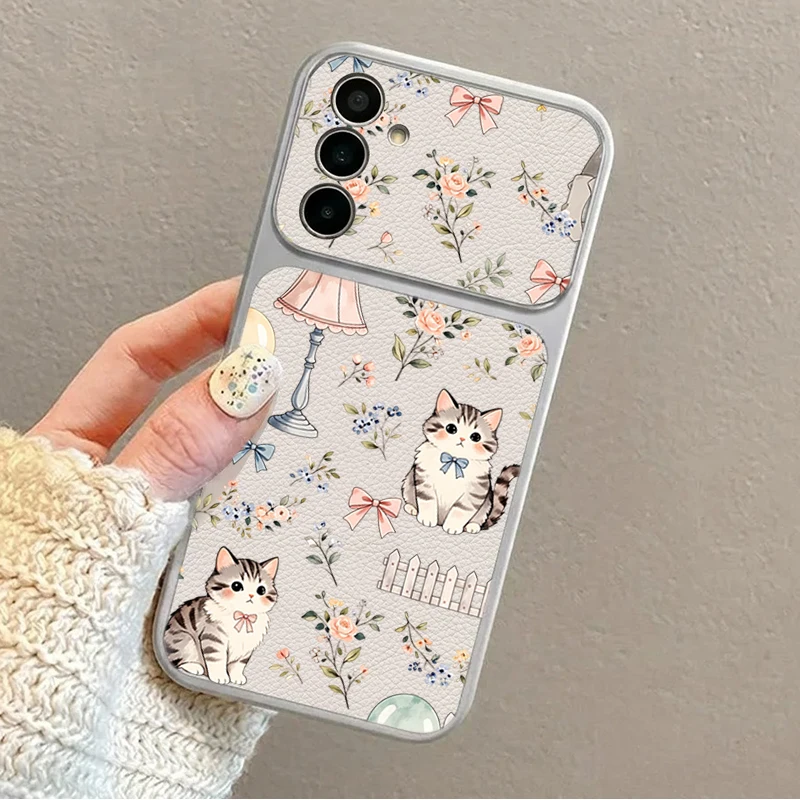 Floral Cat Design Soft Phone Case Cover