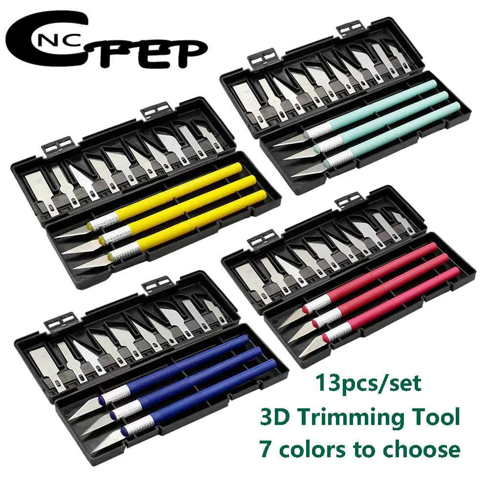 

CNCFEP 13PCS/Set Engraving Knife Carving Tool Knife DIY 3D Printer Parts 3D Model Cutter Scraper Material Removal Trimming Tools