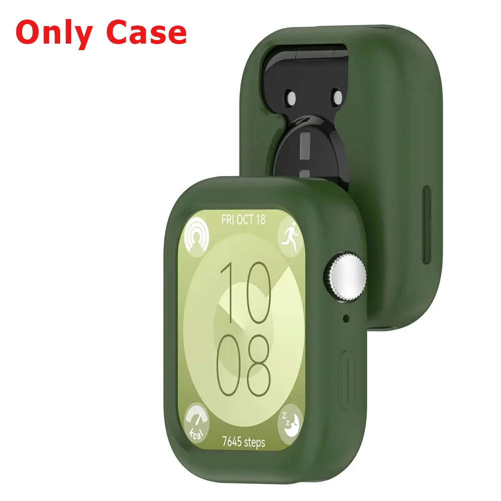 Silicone Watch Strap with Protective Case for Huawei Watch Fit 3: All-In-One Band and Screen Protector Combo