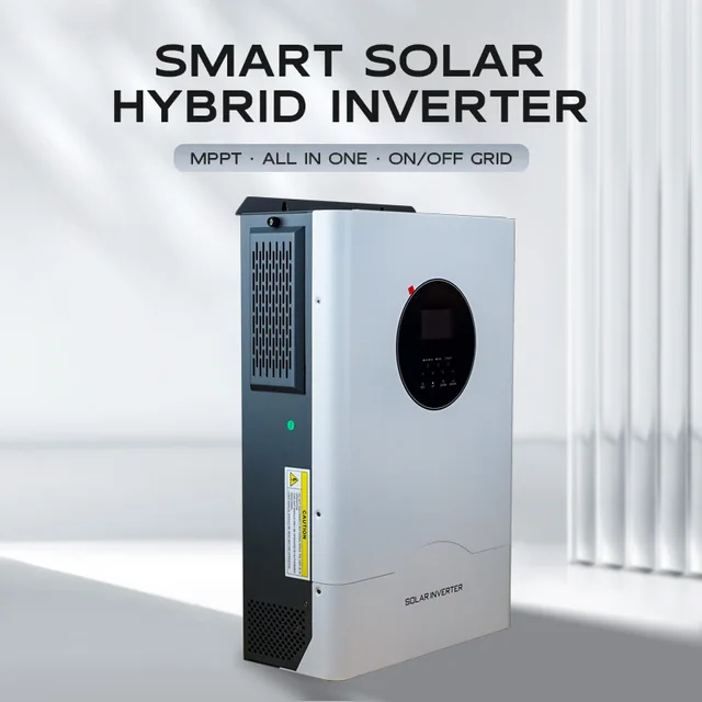 LCD สมาร์ท HYBRID SOLAR INVERTER PURE Sine WAVE 3KW 5KW 6KW 10KW 220V MPPT SOLAR Controller สําหรับแบตเตอรี่ Home Off Grid Tie System 1