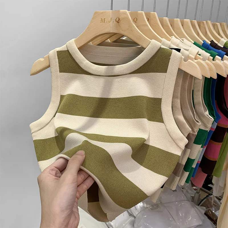 Women Striped Summer Sweater Vest