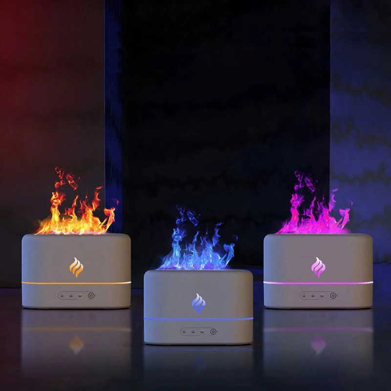 Portable Cool Mist Usb Led change color room air fire flame humidifier Aroma Essential Oil Diffuser humidifier