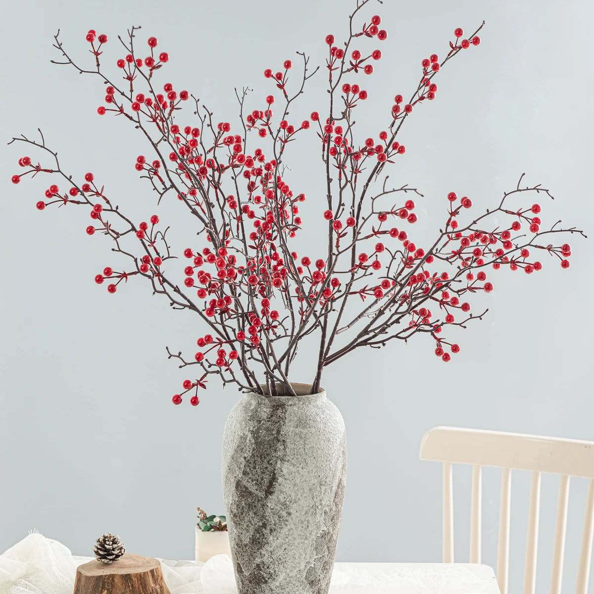 1pc Künstliche Pflanze Holly Kleine Rote Obst Neue Jahr Hause Vase Tisch Garten Festival Party Wand Hochzeit Decor DIY Geschenk box Billig – Detail 4