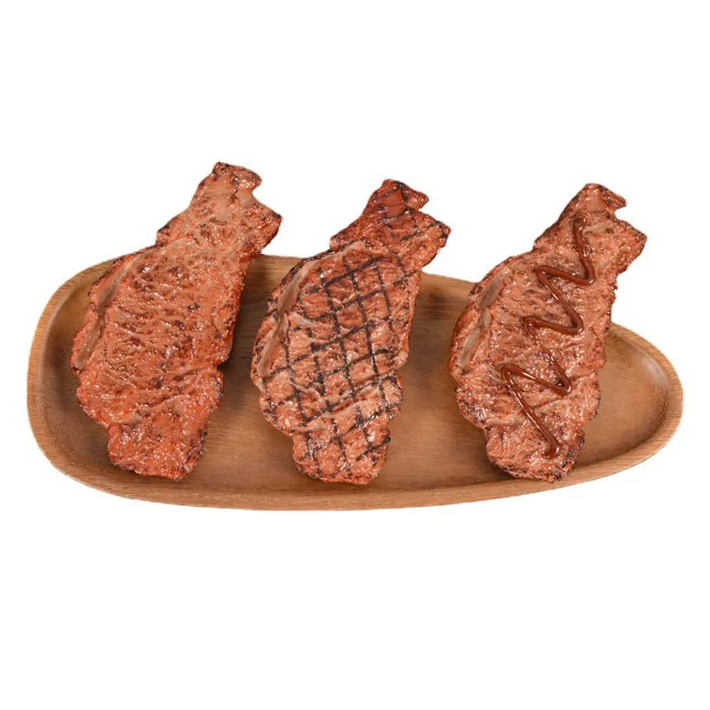 PVC Simulation Fake Steak Food Model Restaurant Decoration Props Light Weight