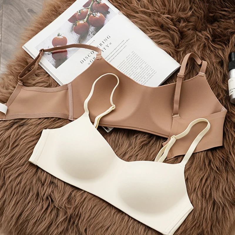 Women Bras Seamless Gathered Push Up Bralette for Small Chests