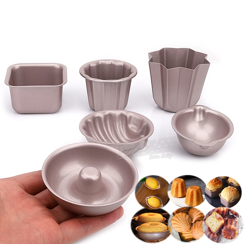 6 Kinds Mini Cake Molds Donut Tin Square Pan Madeleine Tart Holder