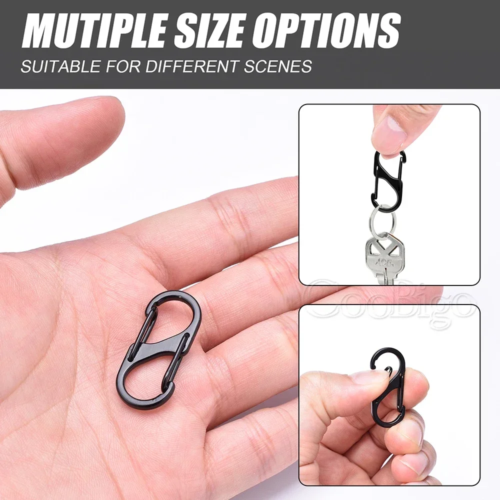 Snap Hook 5pcs S Type Carabiner Clip Mini Paracord Lanyard Keychain Clips for Key Chain Camping Backpack Zipper Clip Anti-Theft