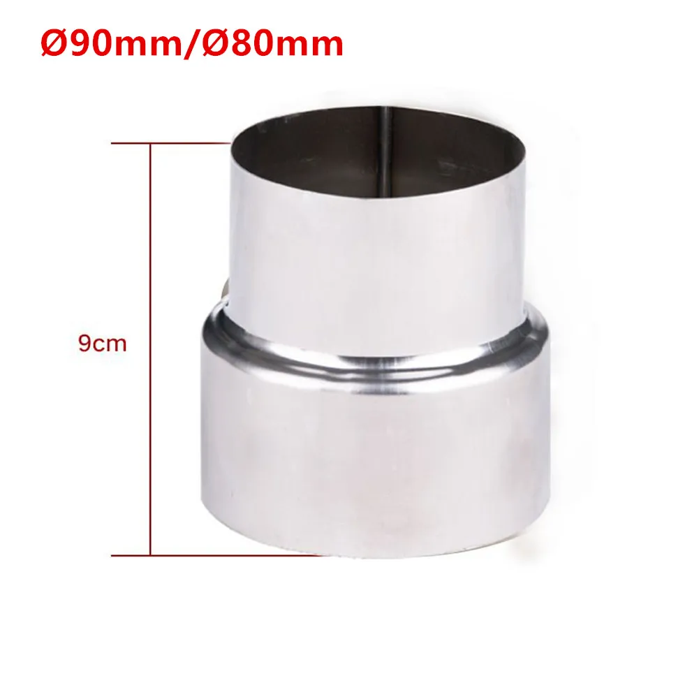 1pc Stove Pipe Extension Reduction Stainless Steel Flue Pipe Reducer Tubing Connector Chimney Adaptor 60/70/80/90/100/110/120mm