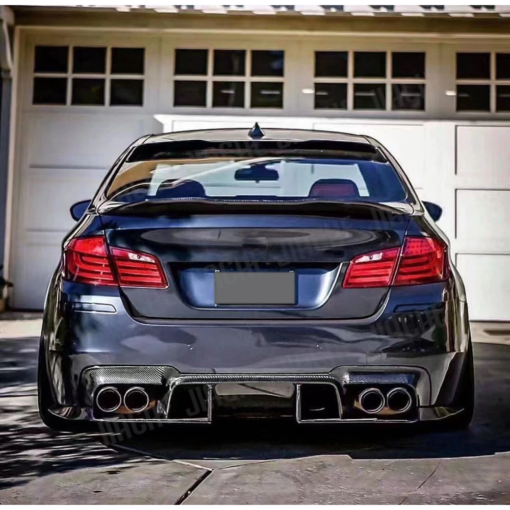 BMW 5シリーズ用カーボンファイバーリアバンパー,ディフューザー