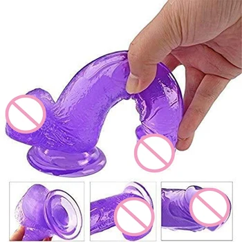 Realistic Dildo with Suction Cup, Flexible Dildo with Curved Shaft Balls for Vaginal G-spot Anal Prostate Women Sex Toys 4