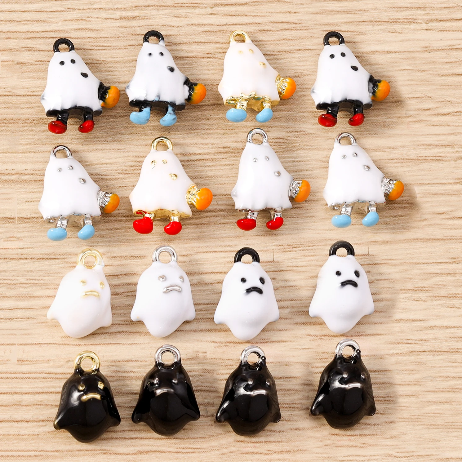 Tusember 5pcs 할로윈 유령 참 귀여운 유령 펜던트 댕글 참 비즈 오리지널  팔찌 DIY 쥬얼리에 적합