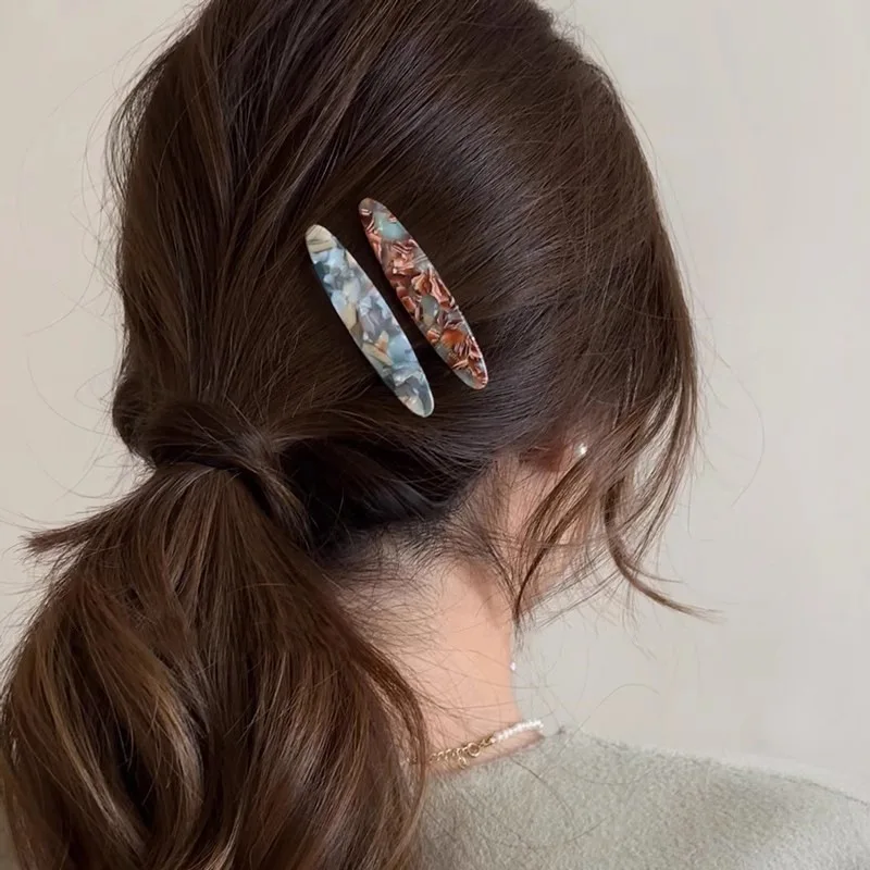 

New Fashion Retro Elegant Acetate Geometry Women's Hair Clip Sweet and Cute Hair Accessories for Girls Long Hair Clip