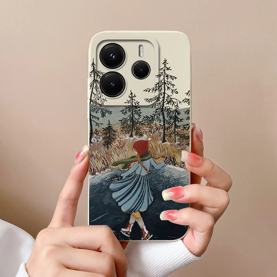 Rose Avocado Liquid Durable Non-Slip Silicone Back Cover