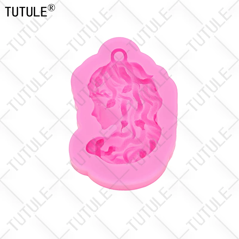 Schlange Frau Schönheit Kopf Halskette Medusa Königin Kopf Silikon Form Shaker Harz Ton Form DIY Schokolade Kuchen Silikon Form – Detail 7
