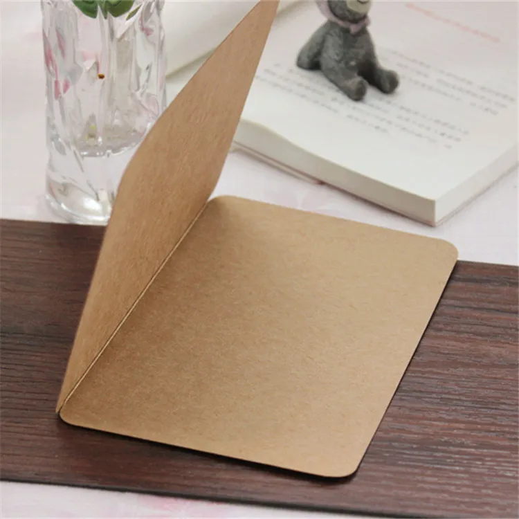 Folding Kraft Paper Blank Cards 10Pcs With Rope Gift Blessing Card For Christmas Wedding Birthday Invitation Card Decoration