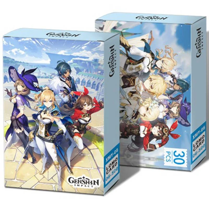 30Pcs/Box Game Genshin Mini Postcard Lomo Cards Photo Card Fans Gift Collection kids Stationery gift kpop photo cards clover postcard