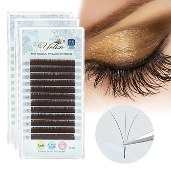 Yelix Camellia Easy Fan Lashes Bloom Eyelash Extension Dark Brown Lashes Russian Volume Eyelashes Natural Hair False Eyelashes 1
