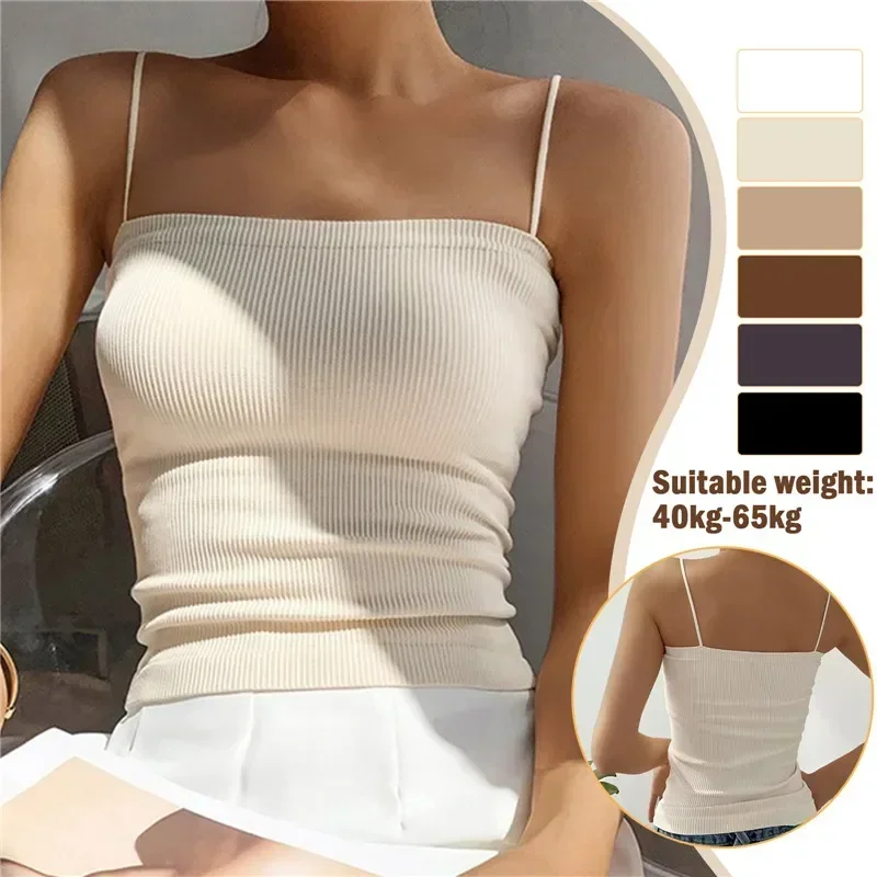 

Women Summer new Vest Tops Sleeveless Cotton Soft Elastic Washable Wear-Resistant Bra Vest Crop Top Seamless Bralette Tees