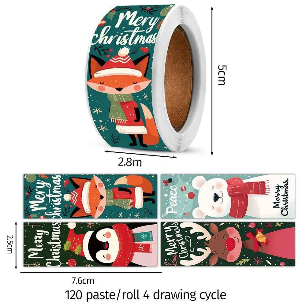 Multicolor Paper Christmas Stickers for Gift Packaging Decoration