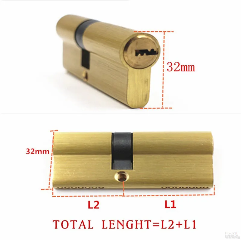 Door Cylinder Biased Lock 65 70 80 90 115mm Cylinder AB Key Anti-Theft Entrance Brass Door Lock Lengthened Core Extended Keys door lock cylinder
