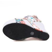 Aneikeh Flower Totem Designer Buckle Strap Platform Wedges Sandals Women Fashion Silk Open Toe High Heels Banquet Party Shoes - Image 4