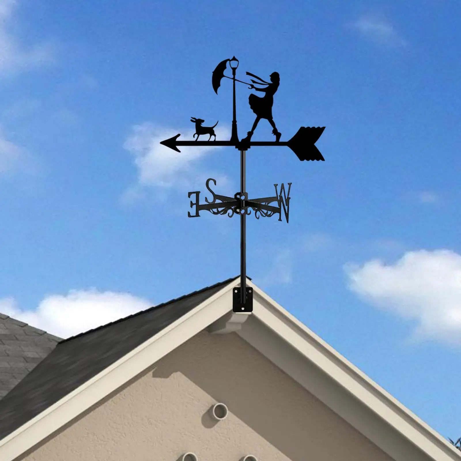 

Metal Weathervane Vintage Retro Wind Vane Wind Direction Indicator Iron Art Ornament for Outdoor Garden Fence Farm Courtyard