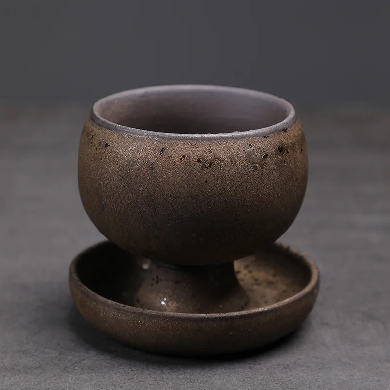 فنجان قهوة من السيراميك مصنوع يدويًا مع طبق 150 مل...