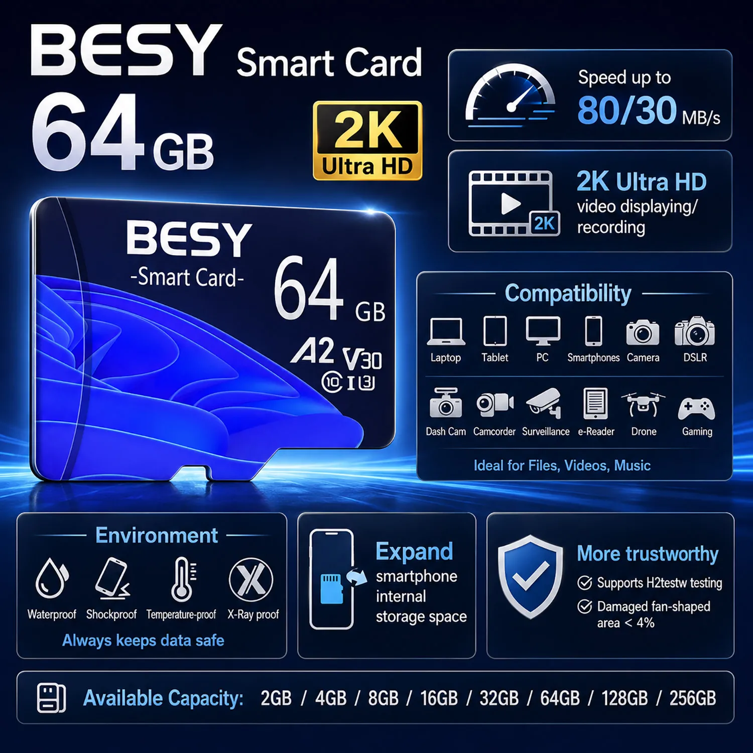 V30 A2 새로운 스타일 128GB 메모리 TF 카드 64GB 미니 SD 카드 용량 32GB U3 256GB 마이크로 TF/SD 32GB Class10 카드 256GB