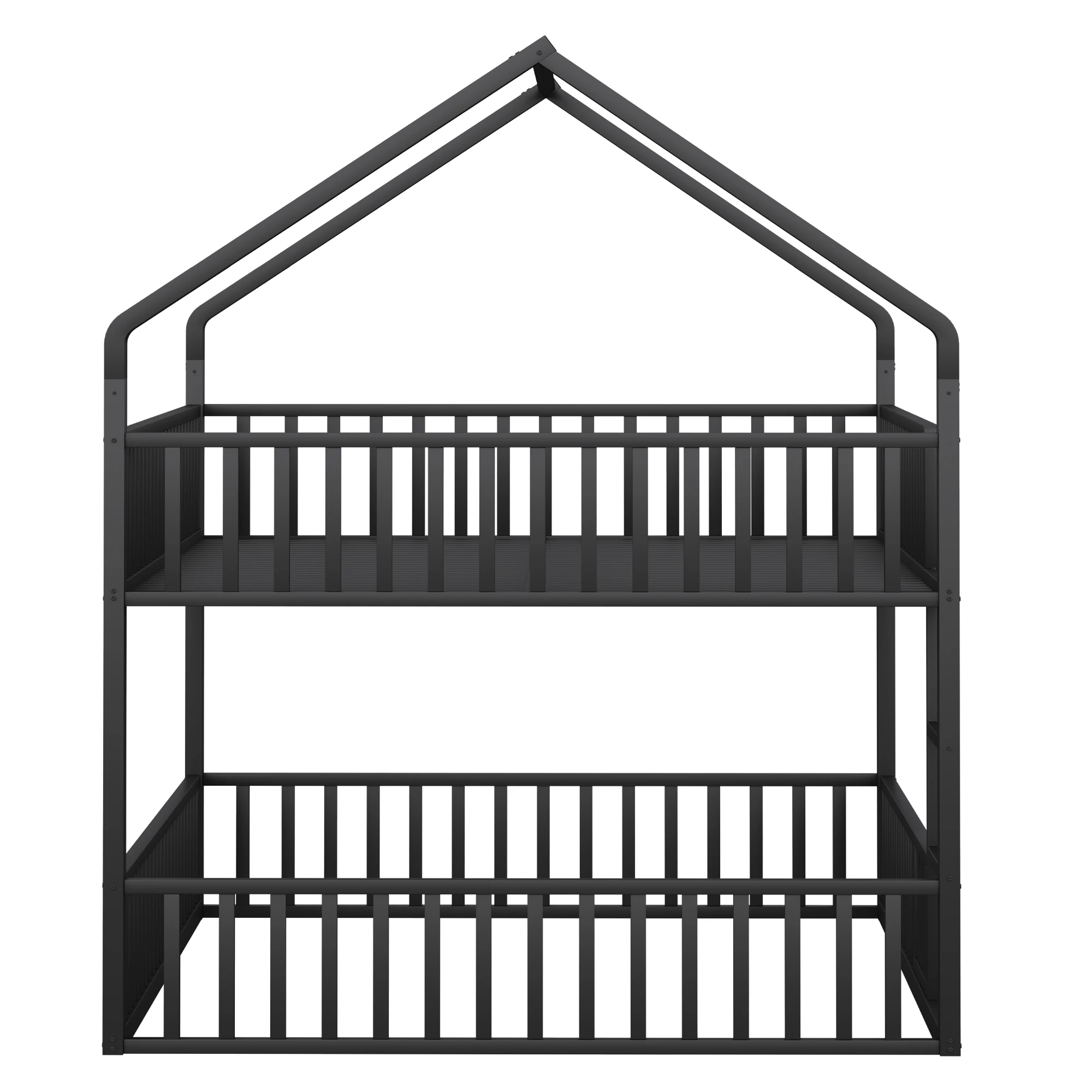 KOMHTOM Etagenbett Metall Doppelbett Kinder mit Treppe Loft Design und unterem Bett mit kleiner Tür zum Öffnen und Schließen – Detail 6