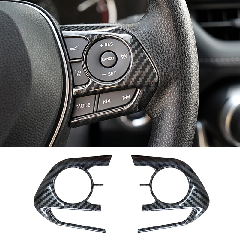 

Car Steering Wheel Button Cover For Toyota RAV4 Corolla E210 Camry Corolla Cross 2023 2022 2021 2020 2019 RAV 4 XA50 Accessories
