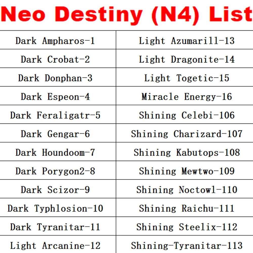PKM Ganzes Set Folienspielkarten Neo Genesis (N1) Neo Discovery (N2) Neo-Revelation(N3) Neo Destiny (N4) Gym Heroes Gym Challenge – Detail 7