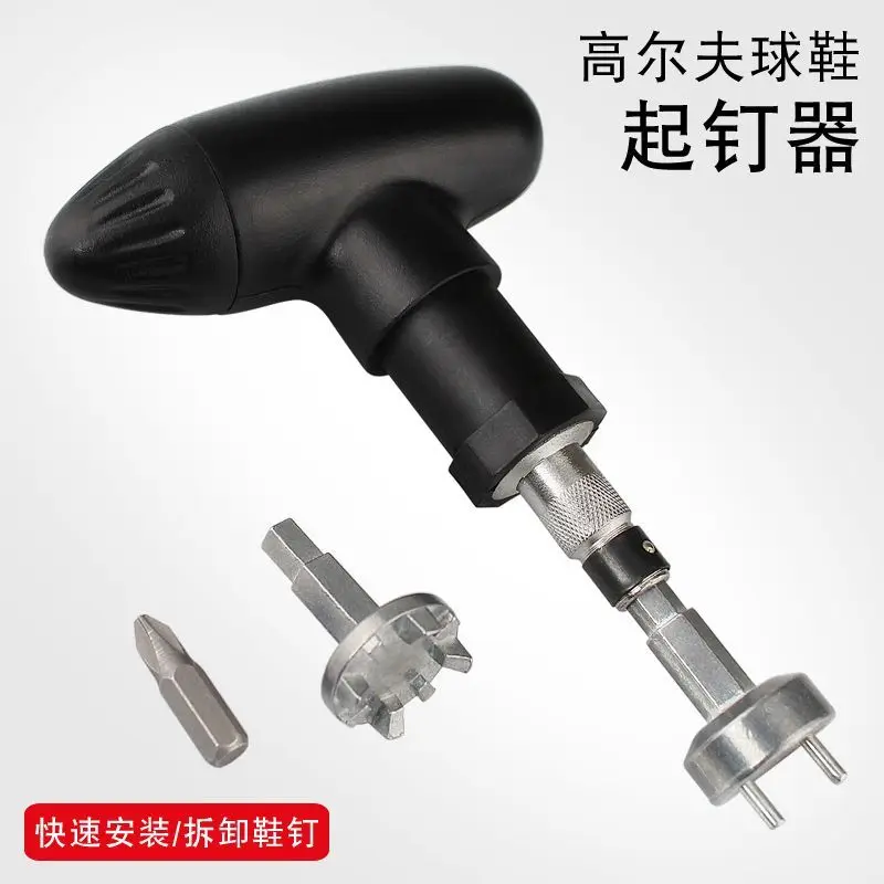 

Golf Shoe Spikes Removal Tool with Three Interface Converters - Spike Lifter and Installation Tool for Golf Shoe Spikes