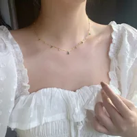 Collier chaîne en argent Sterling 925 pour femmes, argent véritable, Vintage coréen, émeraudes, ras du cou, bijoux cadeau de fête de mariage 5