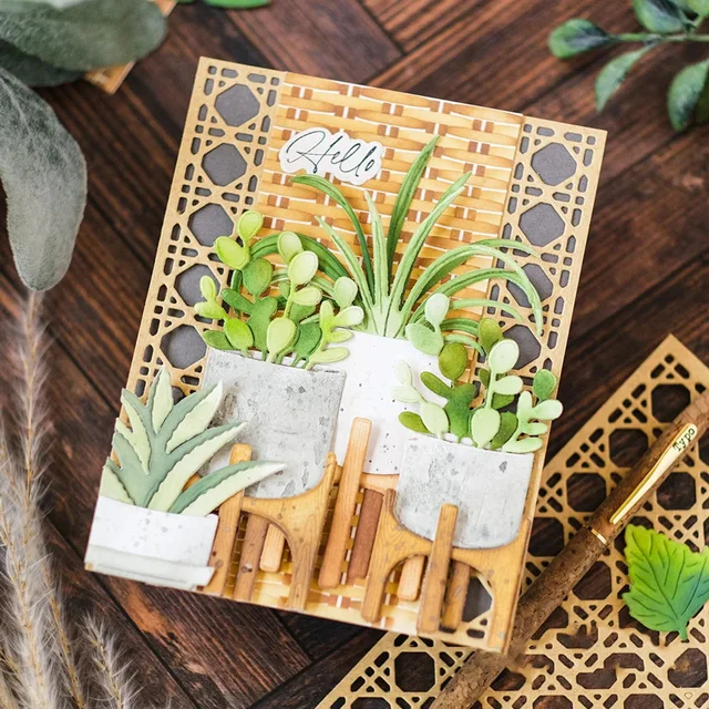 Add style and creativity to your crafting projects with Potted Plants Shelf Metal Cutting Dies.